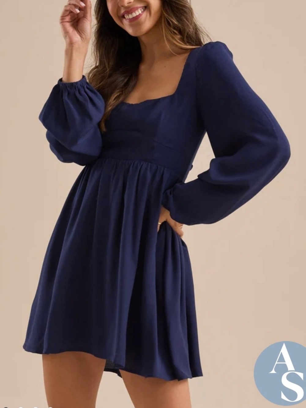 Altar’d State Navy Long Sleeve Dress